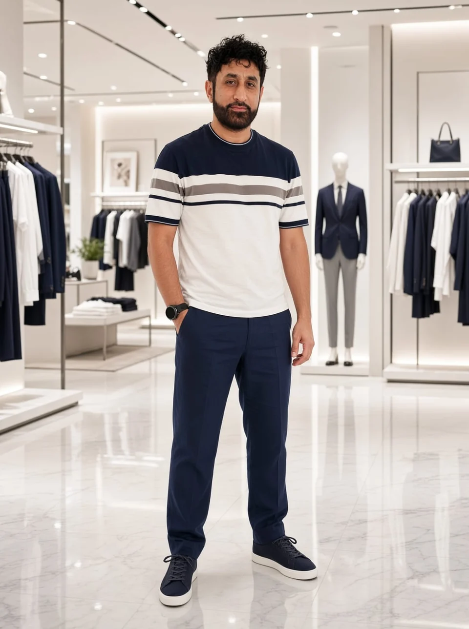 Israr Ahmed, founder of C&FA Group, in a retail store